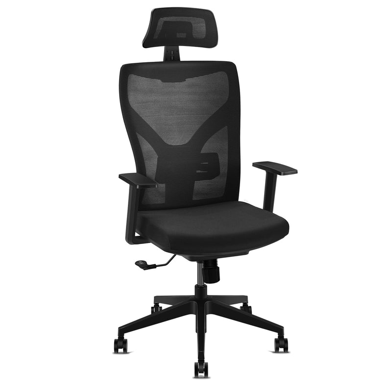 Ergonomic Adjustable Office Chair, High Back Home Desk Chair with Lumbar Support and Breathable Mesh, Thick Seat Cushion, Computer Chair with Adjustable seat height, Headrest and lumbar support height