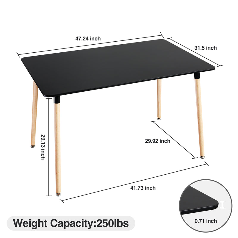 Modern Square Dining Table, Thickness MDF Top Dining Table, Small Dining Table for Kitchen Living Room