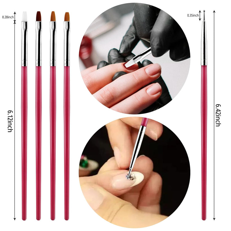 Set of 15 Nail Art Brushes, Professional Nail Art Pens for Painting Nails, 7.9 Inches Length Acrylic Nail Painting Brushes for DIY   Dotting Tool