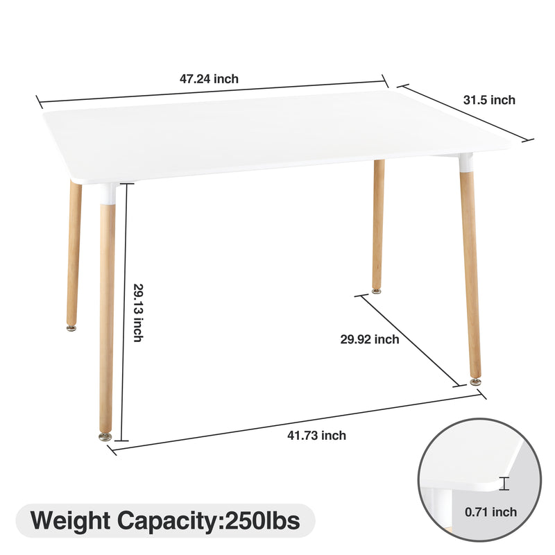 Modern Square Dining Table, Thickness MDF Top Dining Table, Small Dining Table for Kitchen Living Room