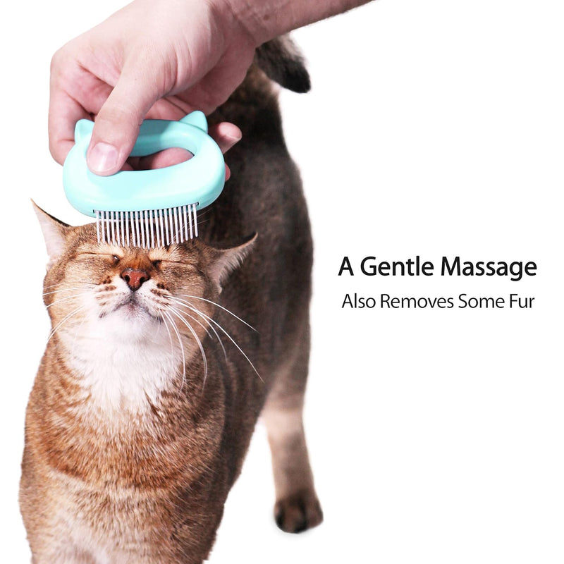 Cat Comb, Pet Hair Removal Tool for Short Hair and Long Hair, Cat Brush Dog Brush Removing Shedding Hair, Cat Face Shape