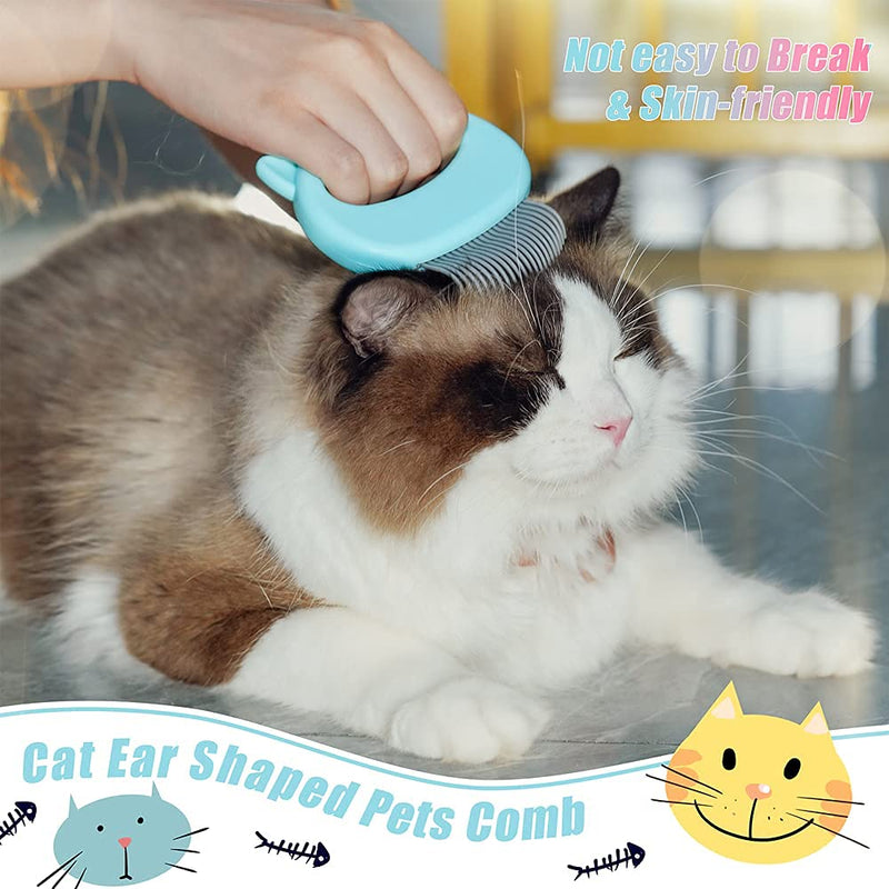 Cat Comb, Pet Hair Removal Tool for Short Hair and Long Hair, Cat Brush Dog Brush Removing Shedding Hair, Cat Face Shape