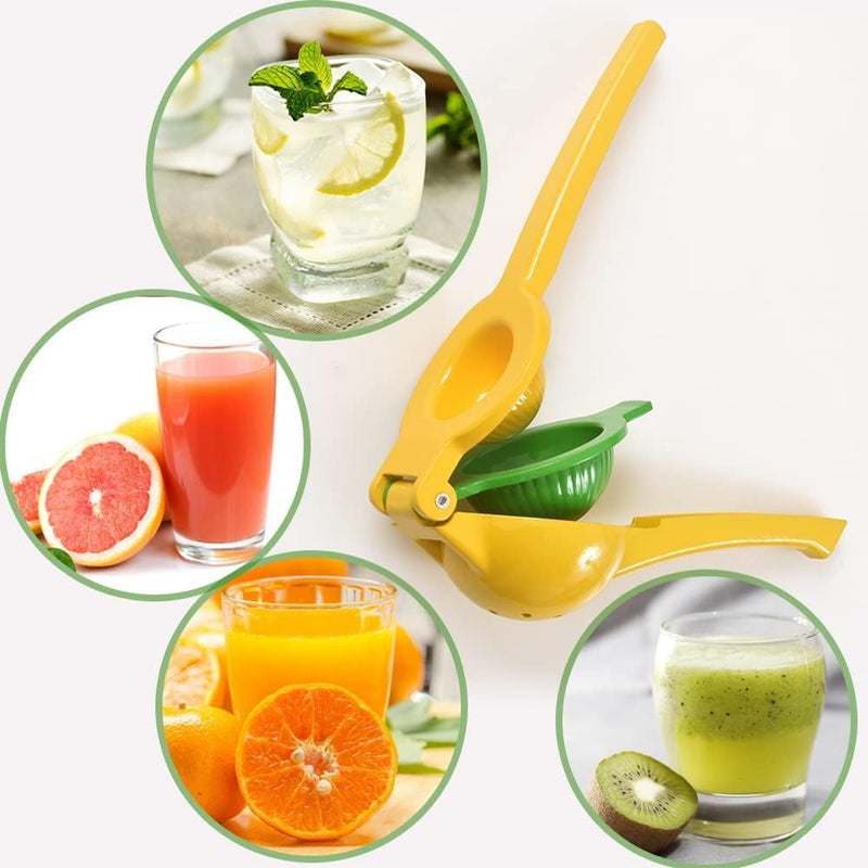 2 in 1 Double Layers Lemon Squeezer, Orange Juicer Squeezer, Easy to Operate Manual Juicer, Yellow