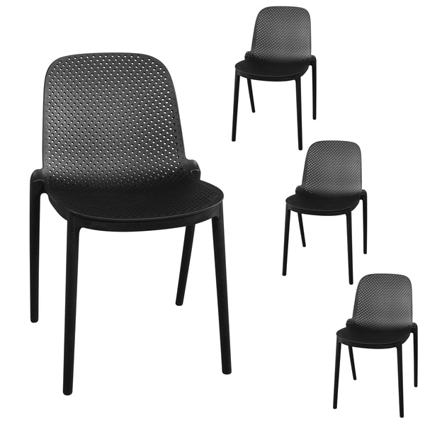 Modern Indoor/Outdoor Patio Dining Chair - Durable Polypropylene, Weather-Resistant Design