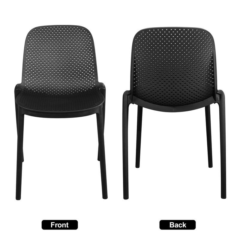 Modern Indoor/Outdoor Patio Dining Chair - Durable Polypropylene, Weather-Resistant Design