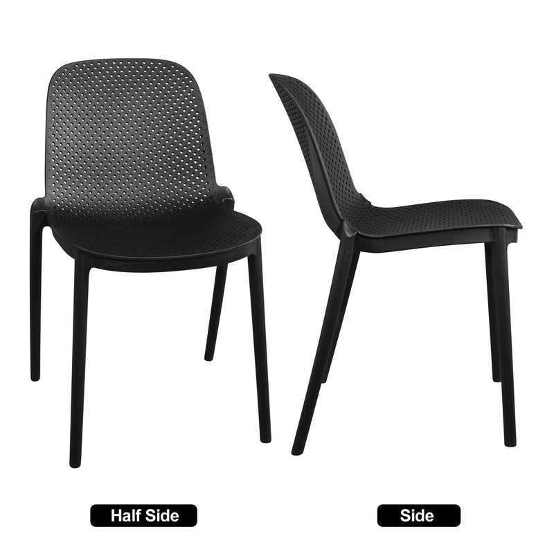 Modern Indoor/Outdoor Patio Dining Chair - Durable Polypropylene, Weather-Resistant Design