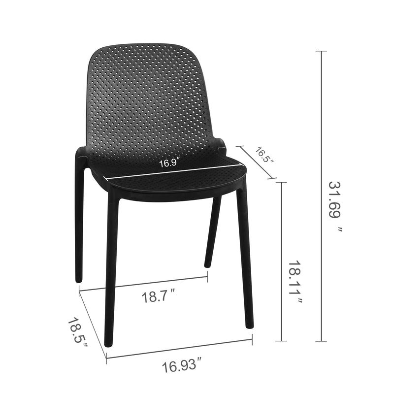 Modern Indoor/Outdoor Patio Dining Chair - Durable Polypropylene, Weather-Resistant Design