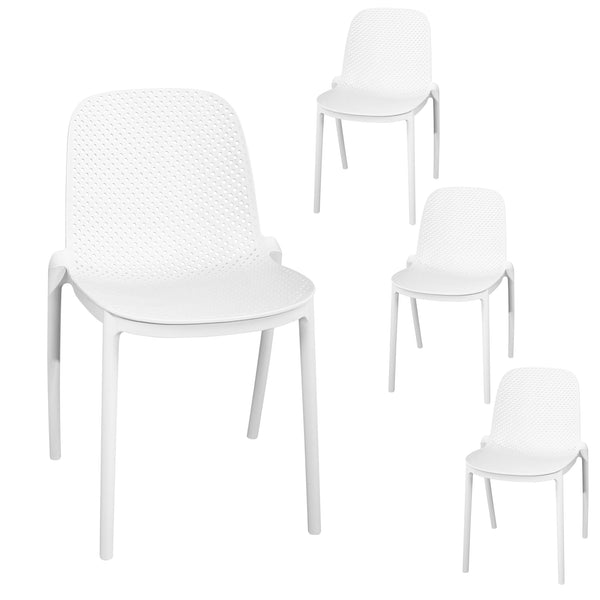 Modern Indoor/Outdoor Patio Dining Chair - Durable Polypropylene, Weather-Resistant Design