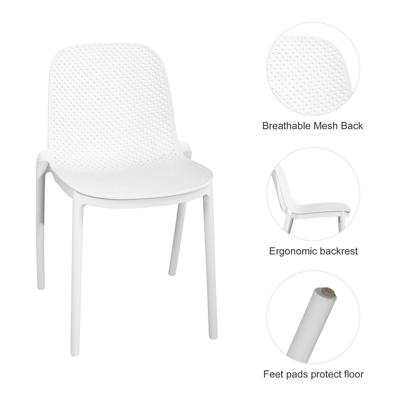 Modern Indoor/Outdoor Patio Dining Chair - Durable Polypropylene, Weather-Resistant Design