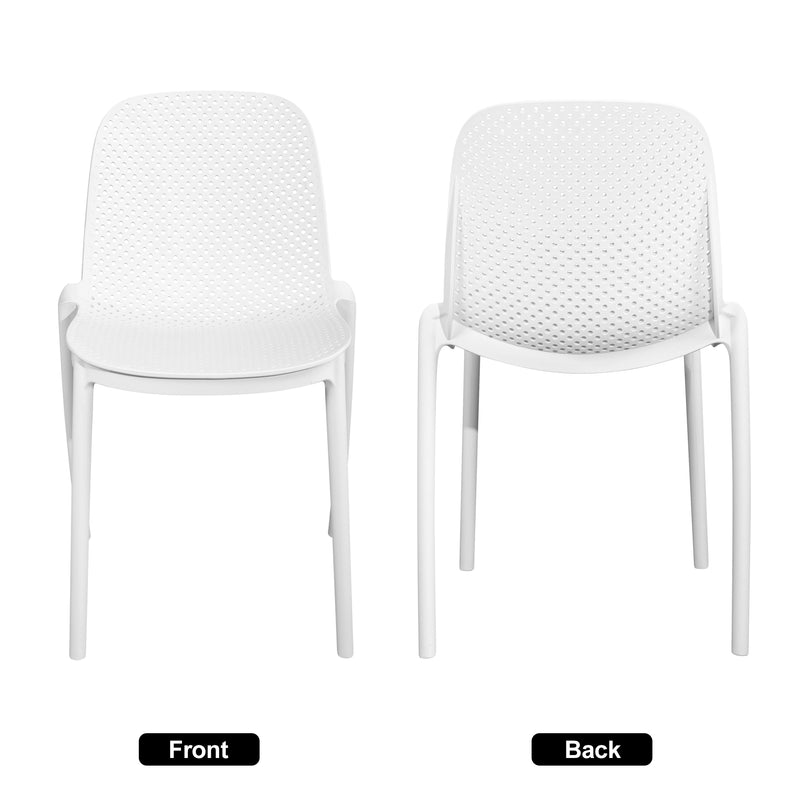 Modern Indoor/Outdoor Patio Dining Chair - Durable Polypropylene, Weather-Resistant Design