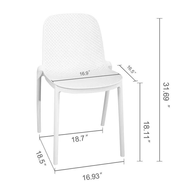 Modern Indoor/Outdoor Patio Dining Chair - Durable Polypropylene, Weather-Resistant Design