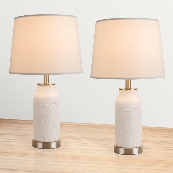 Modern Table Lamps Set of 2 ,Transitional Table Lamp for Living Room, Contemporary Ceramic Table Lamp for Bedroom, Nightstand, Hotel