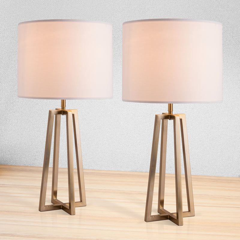 Modern Table Lamps Set of 2 ,Transitional Table Lamp for Living Room, Contemporary Bedside Table Lamps for Bedroom, Nightstand, Hotel