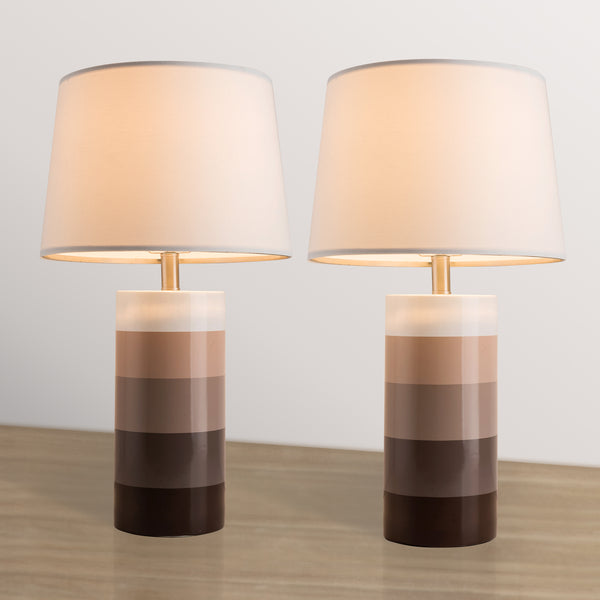 Modern Table Lamps Set of 2 ,Transitional Table Lamp for Living Room, Contemporary Ceramic Table Lamp for Bedroom, Nightstand, Hotel