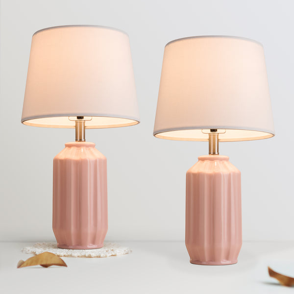 Modern Table Lamps Set of 2 ,Transitional Table Lamp for Living Room, Contemporary Ceramic Table Lamp for Bedroom, Nightstand, Hotel