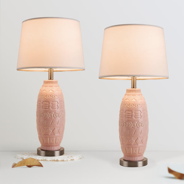 Modern Table Lamps Set of 2 ,Transitional Table Lamp for Living Room, Contemporary Ceramic Table Lamp for Bedroom, Nightstand, Hotel