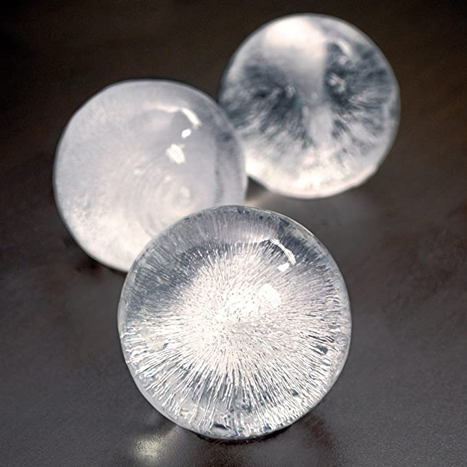 Ice Sphere Molds (2-Pack) Smooth, Round Balls for Whiskey, Scotch, Cocktails and Non-Alcoholic Beverages, Fun, Reusable, Ecofriendly and Freezer Safe