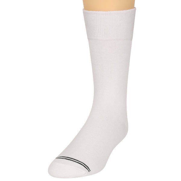 Men's Socks, Dress Socks, Classic Dress Socks White, Men's Double Crew Socks, Men's Crew Work Outdoor Socks, Moisture Wicking Cotton Blend(5 Pack)