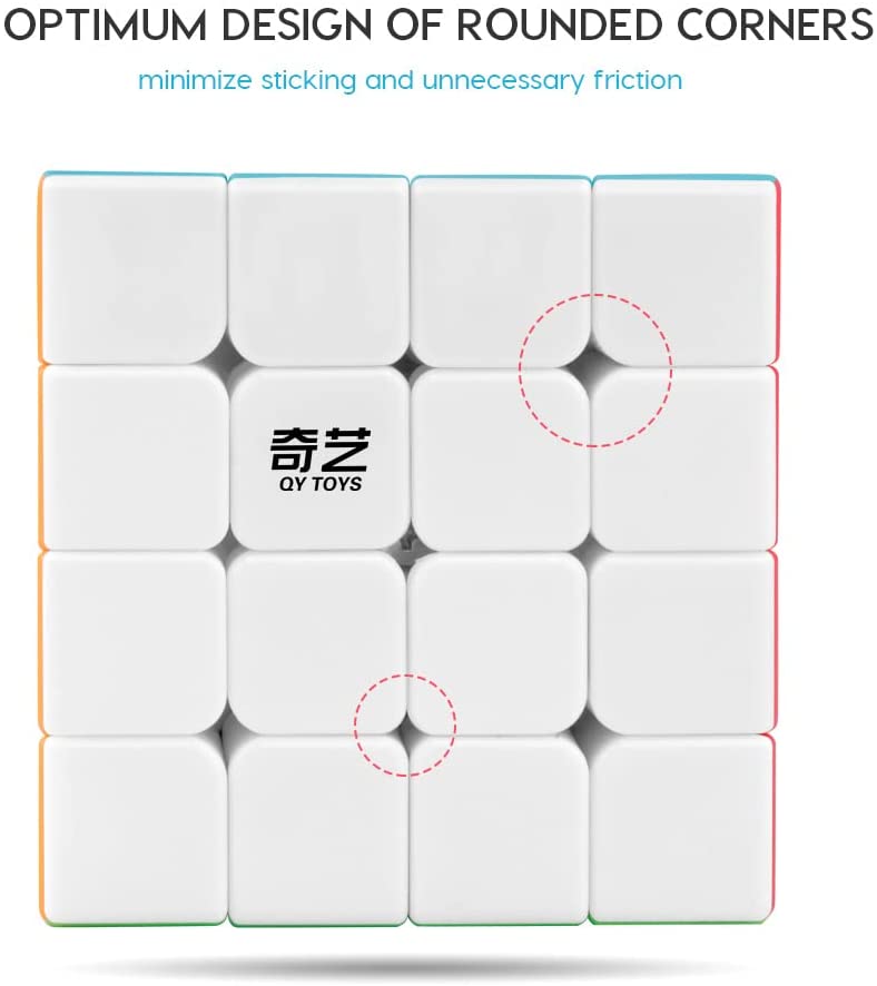 Qiyi 4x4 Speed Cube Stickerless Cube 4x4x4 Magic Puzzle Toys Educational Gifts for Kids