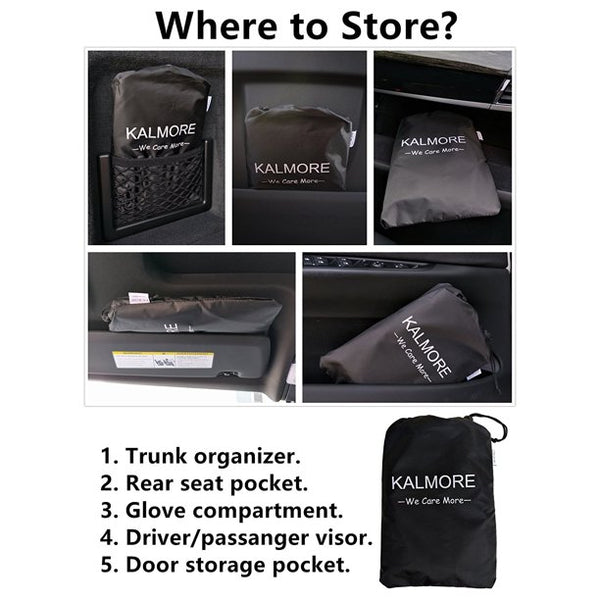 KALMORE Car Windshield Snow Cover Protects Windshield and Wipers from Snow, Ice and Frost - Firmly Stays in Place with Strong Straps and Magnetic Grip. One Size Fits ALL Cars, SUVs, Trucks & Vans (70''x50'')