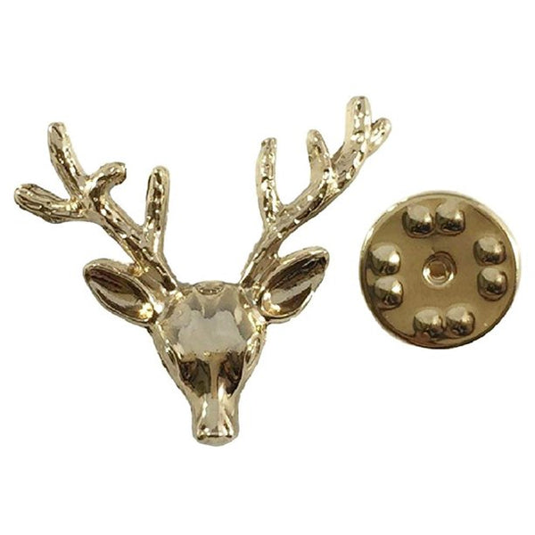 Men's Deer Reindeer Buck Head Lapel brooch Pin for Formal Wear