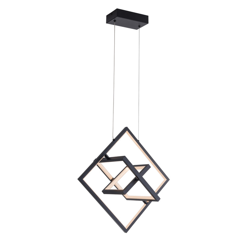 Modern LED Pendant Lights, Contemporary Dimmable Chandeliers, Adjustable Black Square Cube Ceiling light Fixture, Creative 3000K Pendant Light for Dining Room Living room Bedroom Kitchen Island Hall