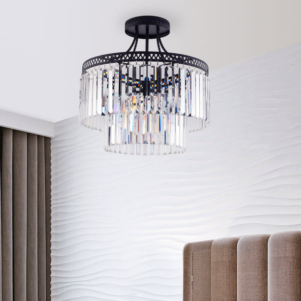 Modern Crystal Chandeliers, 20.5" Round Crystals Chandelier, Luxury Ceiling Light Fixture, Crystal Pendant Lamp,Contemporary 6-Light Pendant Lights for Dinning Room Living Room Kitchen Hotel Foyer