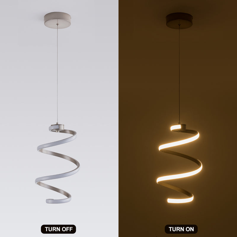 Modern LED Chandeliers, 3000K Dimmable Curved Irregular Pendant Lights, Contemporary Ceiling Light Fixture for Dining Room, Living Room, Bedroom, Kitchen Island and Entryway