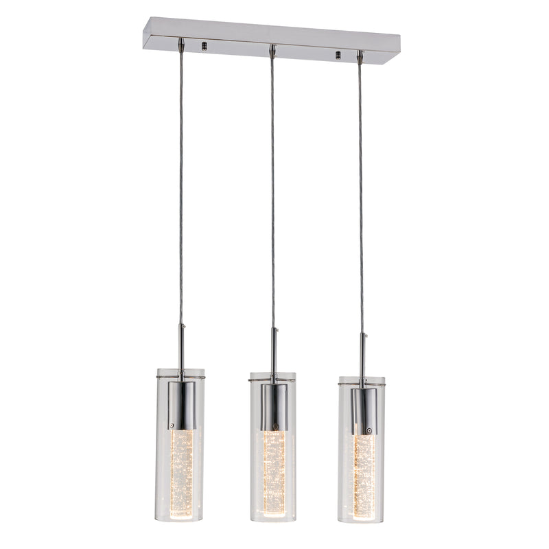 Modern Pendant Lights, Pendant Lighting for Kitchen Island with Chromed Finished, Chandeliers with Bubble Glass for Living Room Dining Room Hallway