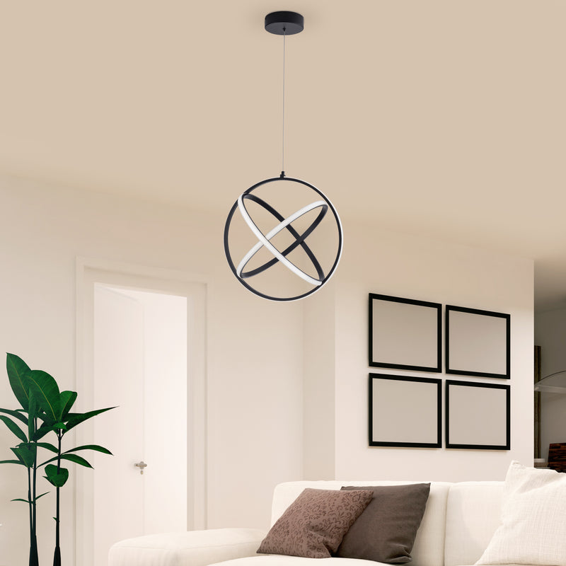 Modern LED Pendant Lights, Contemporary Dimmable Chandeliers, Adjustable Circle 3 Rings Ceiling light Fixture, Creative 4500K Pendant Light for Dining Room Living room Bedroom Kitchen Island Hall