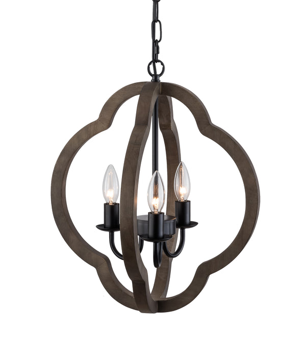 Modern Cage Farmhouse Chandelier, 3-Light Chain Adjustable Chandeliers Ceiling Light Fixture