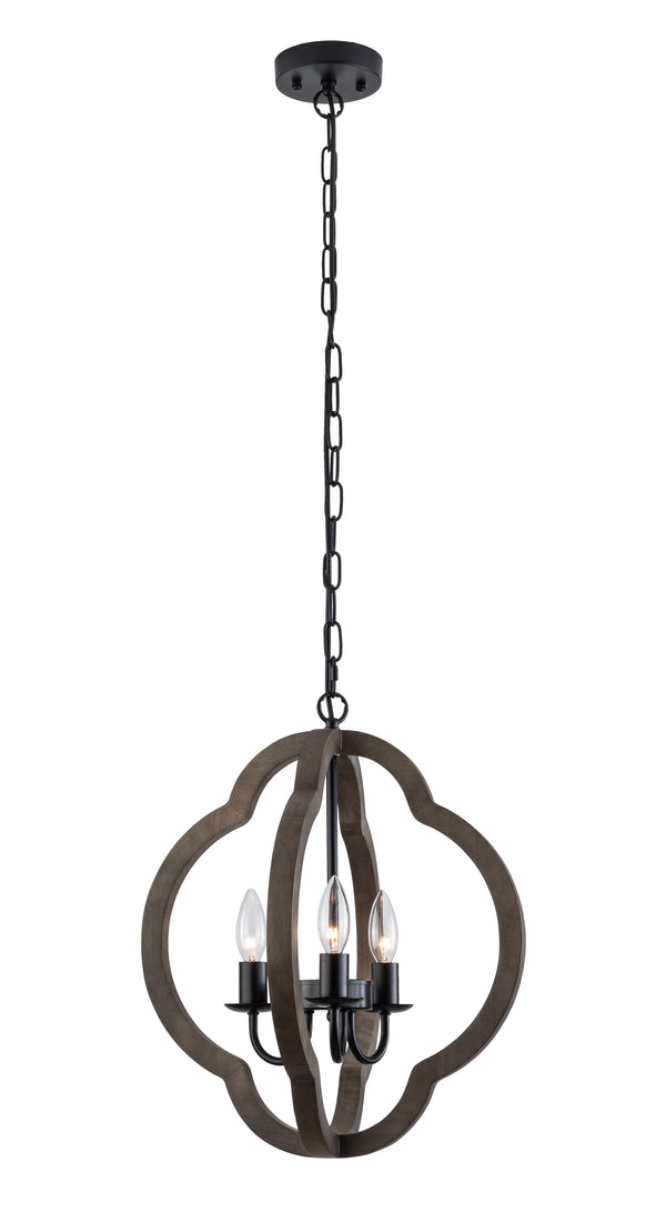 Modern Cage Farmhouse Chandelier, 3-Light Chain Adjustable Chandeliers Ceiling Light Fixture