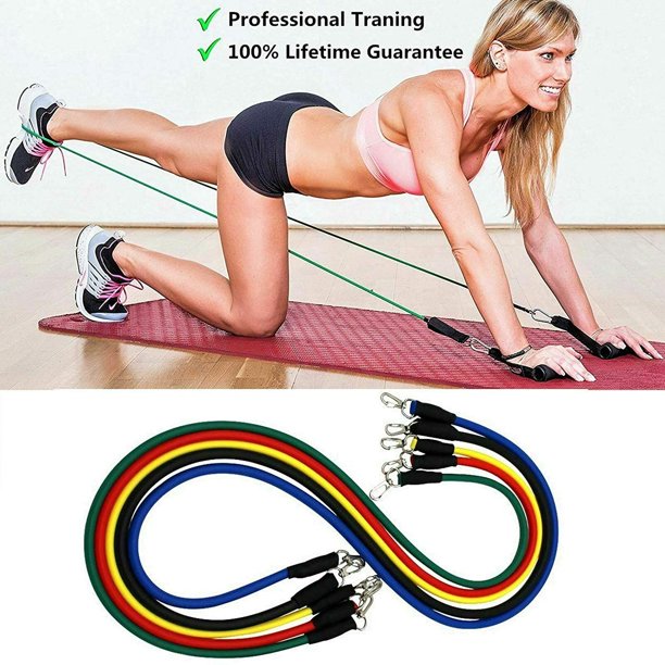 Resistance Bands Set, Exercise Bands with Door Anchor, Handles, Waterproof Carry Bag, Legs Ankle Straps for Resistance Training, Physical Therapy, Home Workouts [11 Pcs]