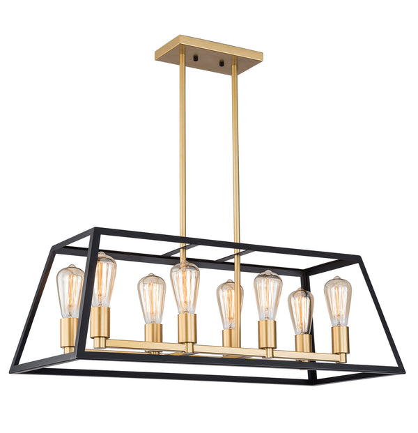 Modern Geometric Chandeliers, 8-Light Black And Gold Finish Chandelier Ceiling Light Fixturemodern Farmhouse Chandelier, 4-Light Black Chandelier Adjustable Chain Kitchen Island Ceiling Light Fixture Pendant