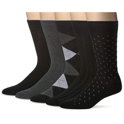 Men's Socks,Dress Socks ,Classic Dress Socks Black (5 Pack)