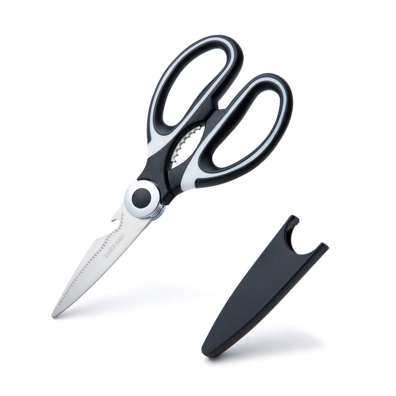 3 Pack Kitchen Scissors,Stainless Steel Heavy Duty Kitchen Shears and Multifunctional Ultra-Sharp Shears for Chicken, Poultry, Fish, Meat, Vegetables, Herbs,Nuts Cracker,and BBQ