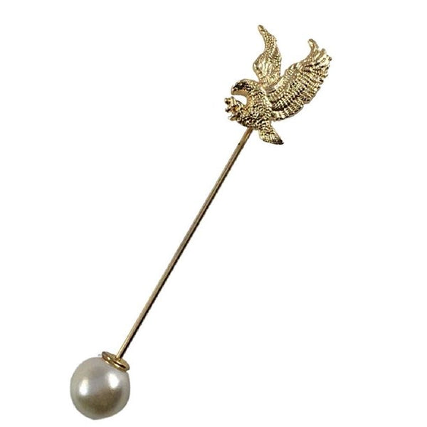 Gold Eagle Lapel Stick Brooch Pin for Formal Wear