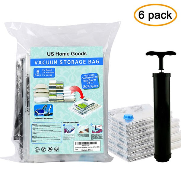 UHG Vacuum Storage Bags for Clothing, Space Saver Bags with Free Pump for Travel(6 Pack: 2 x Small, 2 x Middle, 2 x Large)