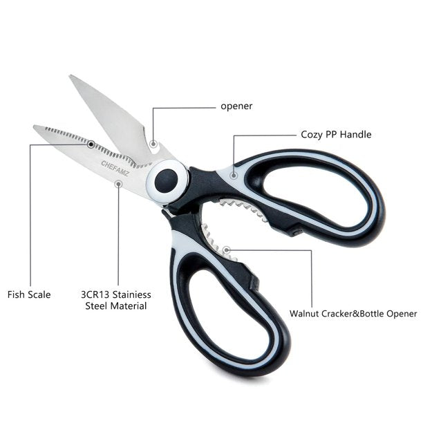 Meat Scissors, Heavy-duty Poultry Shears Dishwasher Safe Multifuntional Kitchen  Scissors Food Scissors for Seafood Chicken Herb Fish 
